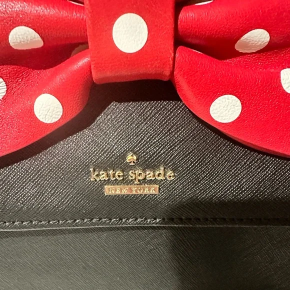 Kate Spade NWOT & Disney Collab Minnie Mouse Backpack with Red Polka Dot Bow - Picture 2 of 11